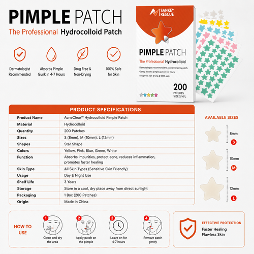 AcneClear™ Hydrocolloid Pimple Patch